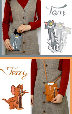 スマホポーチ おしゃれ トムとジェリー ポシェット レディース 斜めがけ 軽量 ショルダーポーチ ポーチ かわいい 中学生 お財布ショルダー 大人可愛い カード入れ マルチケース キャラクター 旅行 職場 スマホ入れ シンプル トム ジェリー マルチポシェット ブラウン グレー