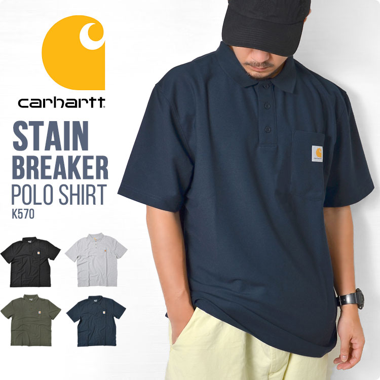 ポロシャツ carhartt カーハート メンズ レディース ブランド シャツ 半袖 polo 鹿の子 ブラック ネイビー オリーブ グレー おしゃれ オススメ 大きめ US サイズ k570 Tシャツ 丈夫 頑丈 シンプル タグ 胸ポケット ワークウェア 夏 フェス アウトドア レジャー プレゼント