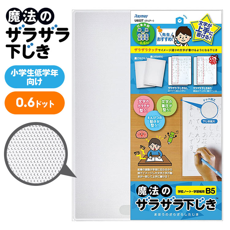 下敷き 下じき したじき B5 サイズ 透明 ザラザラ 字が上手に書ける 日本文具大賞 グランプリ 先生監修 小学生 低学年 小学一年生 学校ノート 学習帳サイズ 運筆力 知育 育成 グッズ 幼児〜小学校低学年 レイメイ クリア 透明 入学準備 入園 通学 お祝い しつけ 文房具