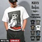 バンド Tシャツ ロックTシャツ バンドTシャツ メンズ レディース Tシャツ ビートルズ KISS ロック カートコバーン エミネム 2PAC オフスプリング メタル パンク ヒップホップ ラッパー シャツ 半袖 プリントTシャツ かっこいい ヴィンテージ風 ストリート系 綿 100 M L XL