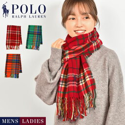 ポロ ラルフローレン マフラー （メンズ） マフラー POLO RALPH LAUREN チェック ポロ ラルフローレン メンズ レディース ウール タータンチェック グリーン レッド オレンジ ポニー 刺繍 おしゃれ かわいい 大人 通勤 通学 学生 防寒 秋冬 男性 女性 男女兼用 父 母 誕生日 プレゼント ギフト クリスマス 冬小物