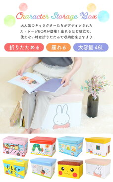 ストレージボックス 蓋付き 座れる キャラクター クレヨンしんちゃん はらぺこあおむし 横48cm 高さ31cm 奥行31cm Lサイズ ピカチュウ すみっコぐらし ポケモン カラーボックス 約46L 整理箱 収納ボックス フタ付き 収納BOX おしゃれ 頑丈 丈夫 おもちゃ入れ 椅子 スツール