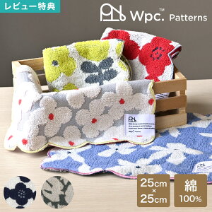 ハンカチタオル Wpc. Patterns ワールドパーティ レディース 女性 プレゼント ギフト 北欧風 おしゃれ かわいい 厚手 25cm 綿100% コットン スカラップ ミニタオル ハンカチ 大人 女の子 母の日 誕生日 クリスマス 贈り物 お祝い お返し お礼 花柄 鳥柄 バード パターン柄