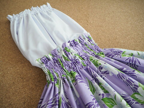 【送料無料】 パウスカート&チューブトップセット 【628】プルメリア柄 パープル 紫 子ども ケイキ ハワイ 子供 こども フラダンス スカート 衣装 フラ 発表会にも!!★ハラウ割引対象商品★5枚以上で4680円!!!