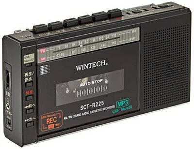 【中古】 WINTECH マイクロSD/USB録音対応コンパクトラジカセ ブラック (FMワイドバンドモデル) SCT-R225K 【中古】 WINTECH マイクロSD/USB録音対応コンパクトラジカセ ブラック (FMワイドバンドモデル) SCT-R225K