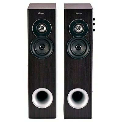 【中古】 [山善] ダブルスピーカー タワー型 アンプ内蔵 (ウーファー付) TWS-72(DB) [メーカー1年]