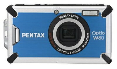 【中古】 PENTAX 防水デジタルカメラ OPTIO (オプティオ) W80 アズールブルー 1200万画素 光学5倍ズーム OPTIOW80AB