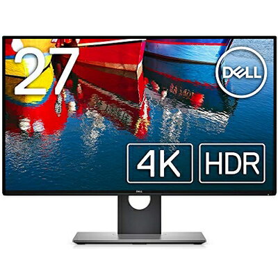 【中古】 Dell モニター 27インチ 超広視野角&フレームレス/4K/IPS 非光沢/HDR10対応/DP,mDPx2,HDMI/高さ調整 回転/プレミアムパネル3年 U2718Q