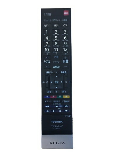 【中古】 東芝純正パーツ　テレビ用リモコン　CT-90392
