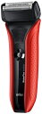 【中古】 ブラウン メンズ電気シェーバー WaterFlex WF2s 3枚刃 水洗い/お風呂剃り可 レッド