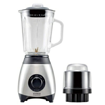 【中古】 siroca ミル付きミキサー SJM-115[氷も丸ごと砕ける/ガラス製ボトル/容量1500ml]