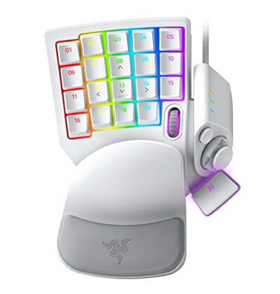 【中古】 Razer Tartarus Pro Mercury White 左手キーパッド 20個のアナログ動作スイッチ ホイール付 8方向サムパッド 32キーすべてをカスタマイズ可能 【日本品】 RZ07-03110200-R3M1