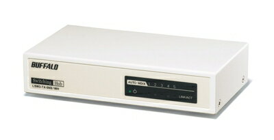 【中古】 BUFFALO 10/100M スイッチングHub 金属筐体/電源内蔵 5ポート LSW3-TX-5NS/WH