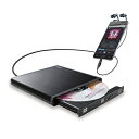 【中古】 ロジテック CDドライブ スマホ タブレット向け 音楽CD取り込み USB2.0 Type-C変換アダプタ付 ブラック LDR-PMJ8U2RBK