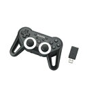 【中古】 エレコム ゲームパッド ワイヤレス接続 12ボタンアナログスティック搭載 振動/連射 高耐久 ブラック JC-U3412SBK