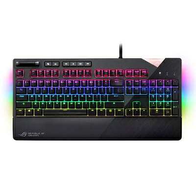【中古】 ASUS ゲーミングキーボード AURA SYNC 対応 USBポート 搭載 メカニカルゲーミングキーボード 着脱式 リストレスト XA01 ROG STRIX FLARE/RD/US_1 赤軸モデル