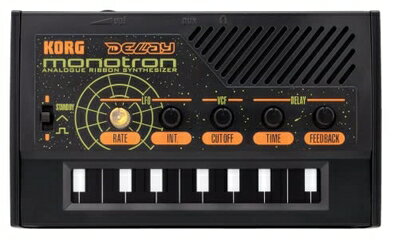  KORG 手のひらサイズ アナログ シンセサイザー monotron DELAY モノトロン ディレイ シンプルなレイアウトで入門用に最適 スピーカー内蔵 ヘッドフォン使用可 どこでも使えるコンパクトサイズ