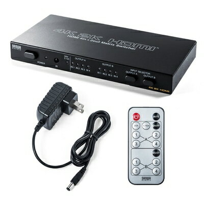 【中古】 サンワダイレクト HDMI切替器 マトリックス 4K / 30Hz対応 4入力2出力 リ...