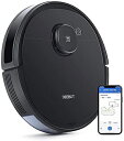 【中古】 【マッピング機能】DEEBOT OZMO 920 エコバックス ロボット掃除機 複数階マッピング機能 バーチャルウォール 水拭き 強力吸引 除菌率99.26% 長時間稼働 フローリング/畳/カーペット掃除 スマホ連動 Alexa対応 ブラック ECOVACS直営店限定2年 丸い