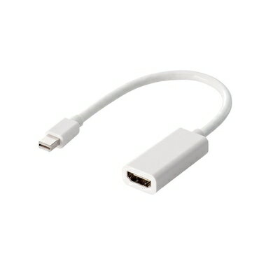  エレコム Mini DisplayPort (オス) - HDMI (オス) 変換アダプタ 15cm ホワイト AD-MDPHDMIWH