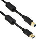 【中古】 エレコム USBケーブル 【B】 USB3.0 (USB A オス to USB B オス) フェライトコア 3m ブラック USB3-BF30BK