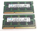 【中古】 DDR3 PC3 4GB 2枚セット サムソン製 PC3-10600S-09-11-F3 204pin DDR3-SDRAM S.O.DIMM バルクメモリー