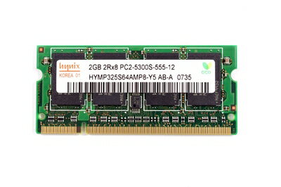 【中古】 Hynix 200PIN PC2-5300 DDR2 667 2GB SODIMM [HYMP325S64AMP8-Y5]