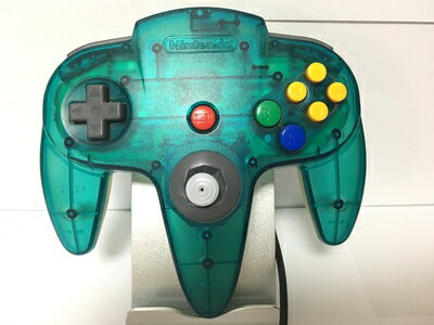 【中古】 コントローラーBrosクリアブルーN64