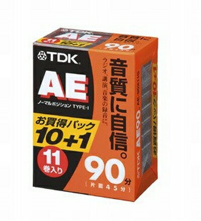 【中古】 TDK オーディオカセットテープ AE 90分11巻パック [AE-90X11G]