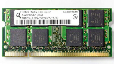 【中古】 QimondaメモリSo - Dimm 200pin pc2 ? 5300s 1 GB ddr2 667 MHz hys64t128021edl-3s-b2