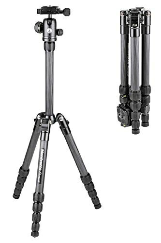 Manfrotto - 【中古】 マンフロット(Manfrotto) Element 三脚 スモール ブラックカーボン 耐荷重4kg 5段 開脚角度3段階調整 コンパクト 軽量 キャリングケース付属 MKELES5CF-BH