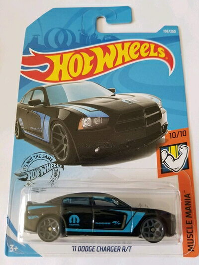 【中古】 Hot Wheels 2019 Muscle Mania - '11 Dodge Charger R/T, Black 158/250