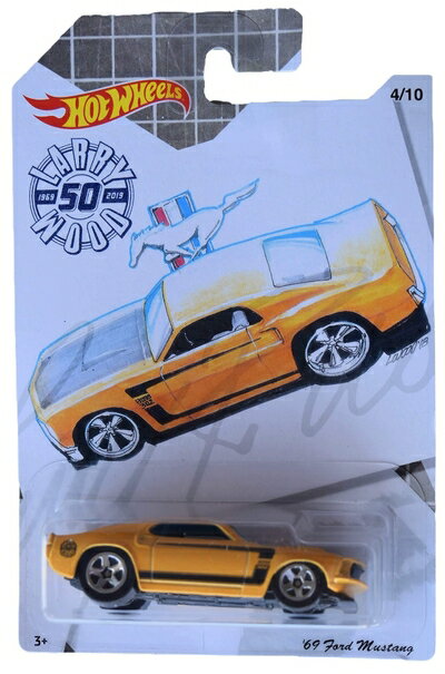 【中古】 Hot Wheels '69 Mustang 4/10 [Yellow], Larry Wood 50th Anniversary