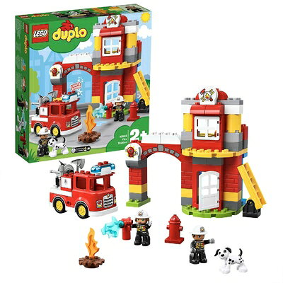 【中古】 レゴ(LEGO) デュプロ 光る! 鳴る! 消防車と消防署 10903