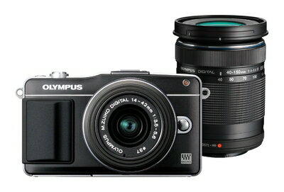【中古】 OLYMPUS ミラーレス一眼 PEN mini E-PM2 ダブルズームキット ブラック E-PM2 DZKIT BLK
