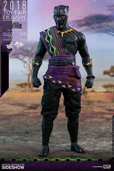 【中古】 ムービー・マスターピース ブラックパンサー ティ・チャカ 1/6スケールフィギュア