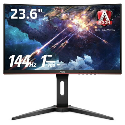 【中古】 AOC ゲーミング モニター C24G1/11 (23.6インチ/144Hz/1ms/VA 曲面パネル/HDMI×2 DP×1)