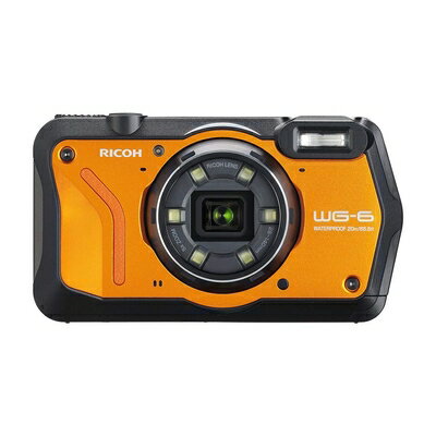 RICOH - 【中古】 RICOH WG-6 オレンジ 本格防水カメラ 20メートル防水 耐衝撃 防塵 耐寒 2000万画素 4K動画対応 高性能GPS内蔵 水中専用マーメードモード搭載 高性能GPS・電子コンパス内蔵 仕事に使える「CALSモード」搭載