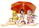 【中古】 THE IDOLM@STER 美希・あずさ・貴音 ビーチパラソル付DXセット (1/10スケール PVC塗装済み完成品)