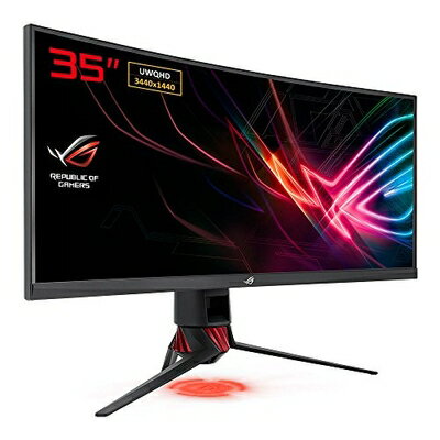 【中古】 ASUS ゲーミングモニター ROG STRIX XG35VQ 35インチ曲面パネル(WLED/100Hz/FreeSync/DP/HDMIx2/昇降/フリッカーフリー/ブルーライト軽減)