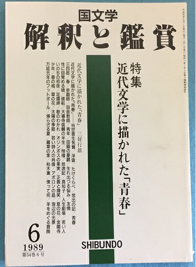 【中古】 国文学 解釈と鑑賞 697 1989年6月号 【特集】近代文学に描かれた「青 春」