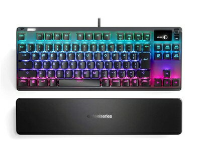 【中古】(新古品・未使用品) SteelSeries ゲーミングキーボード テンキーレス 赤軸 有線 日本語配列 有機ELディスプレイ搭載 Apex 7 TKL Red Switch 64649