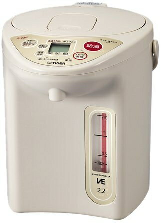 【中古】（新古品・未使用品） タイガー VE電気ポット 「とく子さん」 省エネコース付き 2.2L ベージュ PIF-A220-C