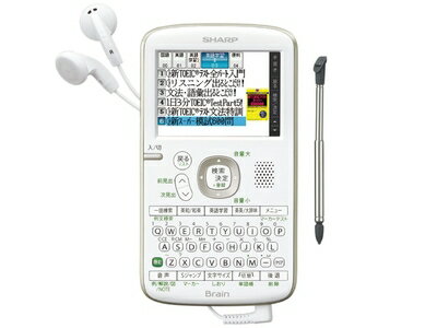 【中古】（新古品・未使用品） SHARP コンパクトカラー電子辞書Brain TOEIC対策モデル ホワイト系 PW-AC21-W