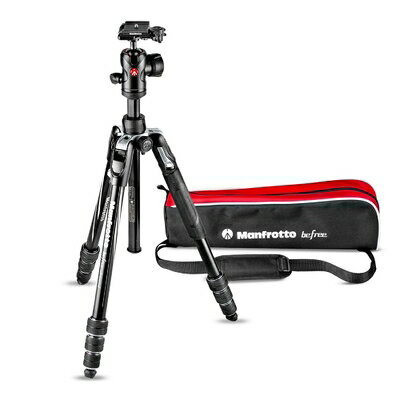 （新古品・未使用品） ヴァイテックイメージング Manfrotto 三脚 Befreeアドバンス アルミ 4段 自由雲台 ツイストロック式T三脚キット ブラック 全伸高150cm 縮長40cm MKBFRTA4BK-BH