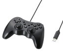 【中古】(新古品・未使用品) エレコム ゲームパッド 12ボタン 振動機能・連射機能付 ブラック JC-U3712FBK