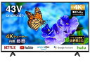 【中古】(新古品・未使用品) TCL 43V型 4K液晶テレビ Prime Video対応 スマートテレビ 43P615 (Android TV) 4Kチューナ...