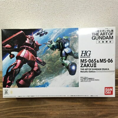 【中古】（新古品・未使用品） HGUC 1/144 シャア専用ザク＆量産型ザク THE ART OF GUNDAM OSAKA メタリックエディション プラモデル(機動戦士ガンダム展 THE ART OF GUNDAM 大阪限定)