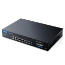 【中古】(新古品・未使用品) エレコム スイッチングハブ 8ポート 金属筺体 PoE 静音ファンレス EHB-UG2B08-PL2