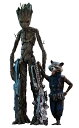【中古】(新古品・未使用品) 【ムービー・マスターピース】『アベンジャーズ/インフィニティ・ウォー』1/6スケールフィギュア グルート&ロケット